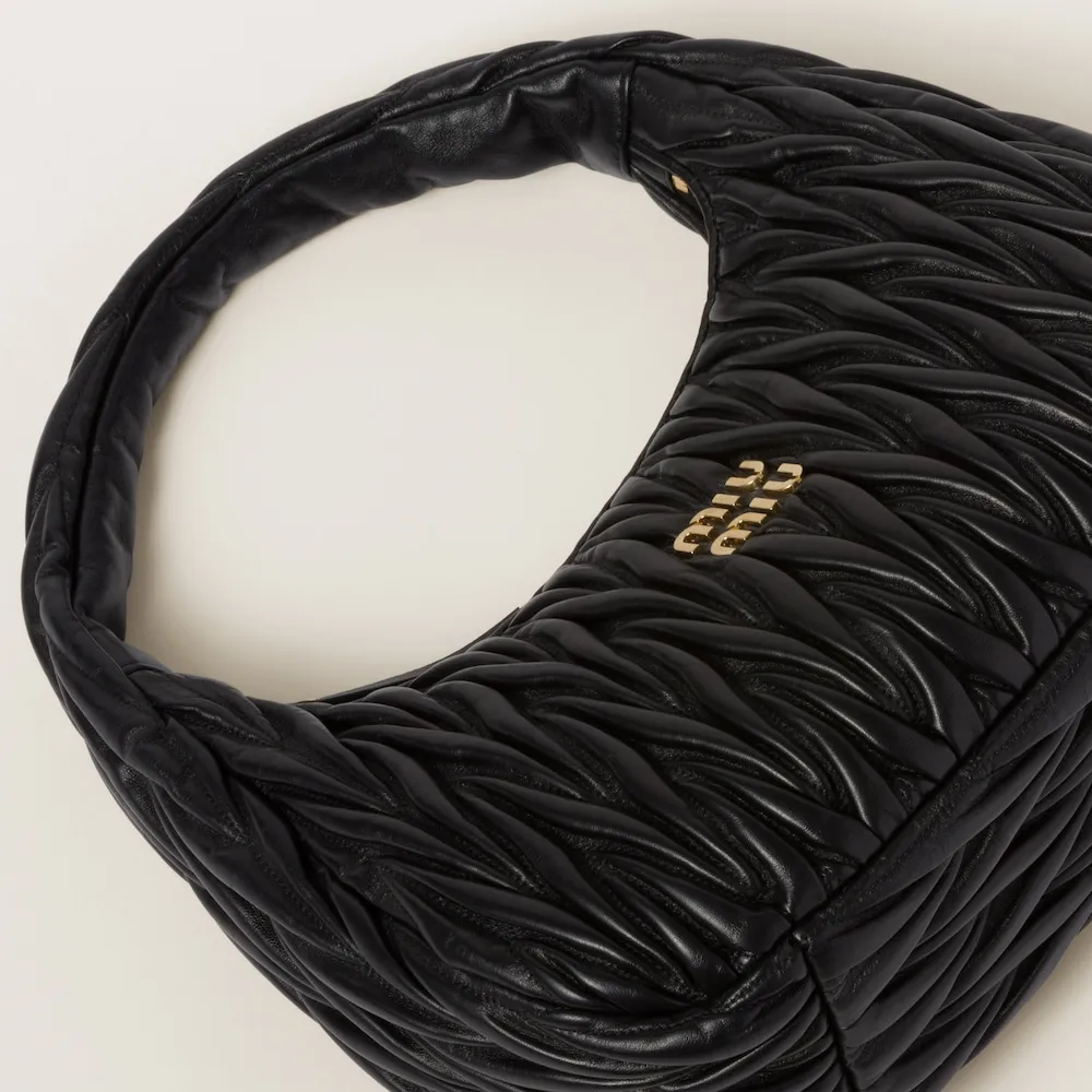 Wander matelassé nappa leather hobo bag 24cm