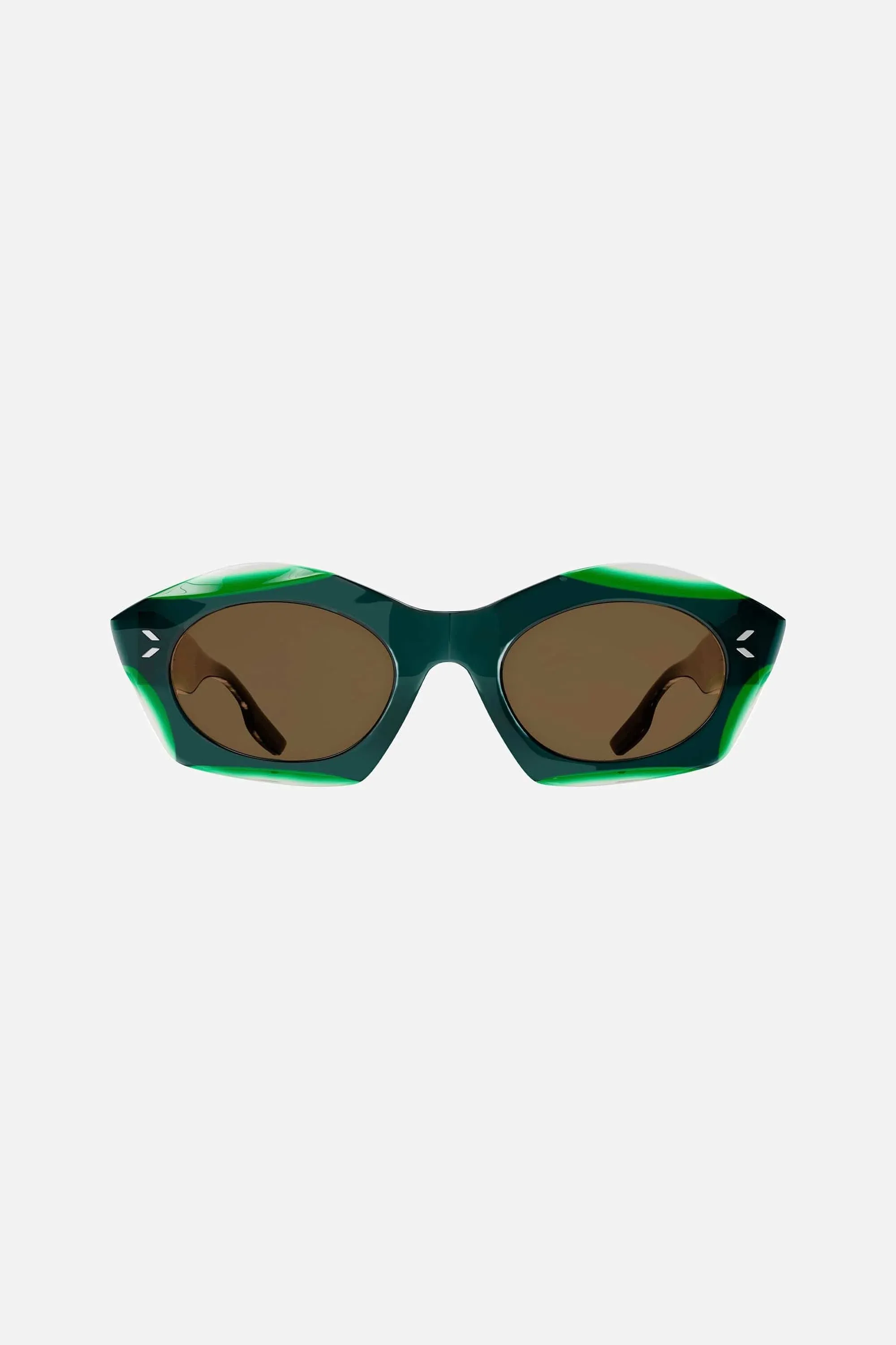 MCQ bold geometric blu and green sunglasses