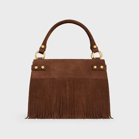 MEDIUM ANNABEL BAG WITH FRINGES IN SUEDE CALFSKIN BROWN