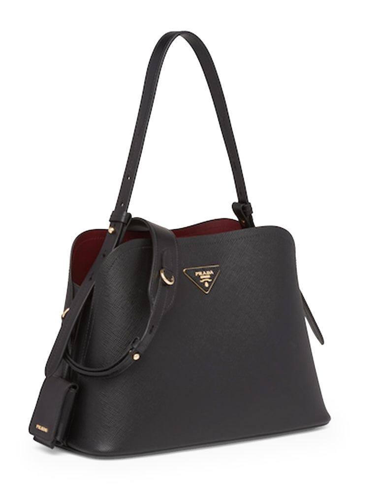 Prada Saffiano Leather Prada Matinée Bag in Black
