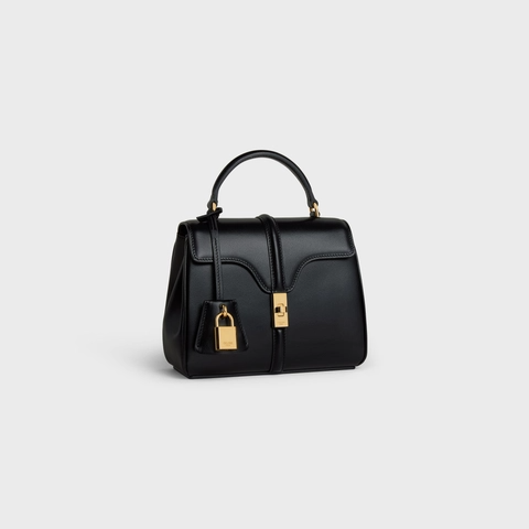MINI 16 IN SATINATED CALFSKIN BLACK