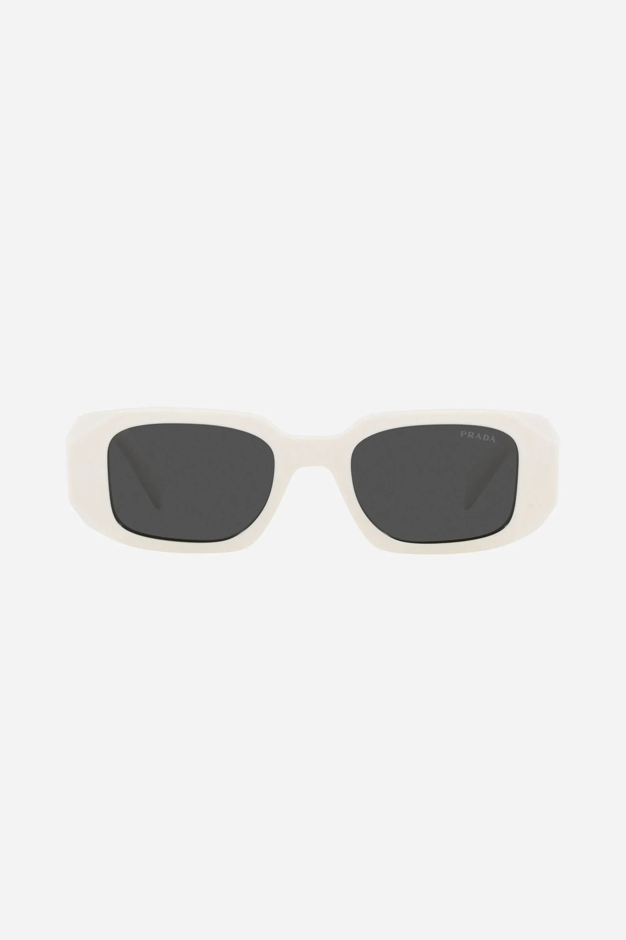 Prada symbol white oval sunglasses
