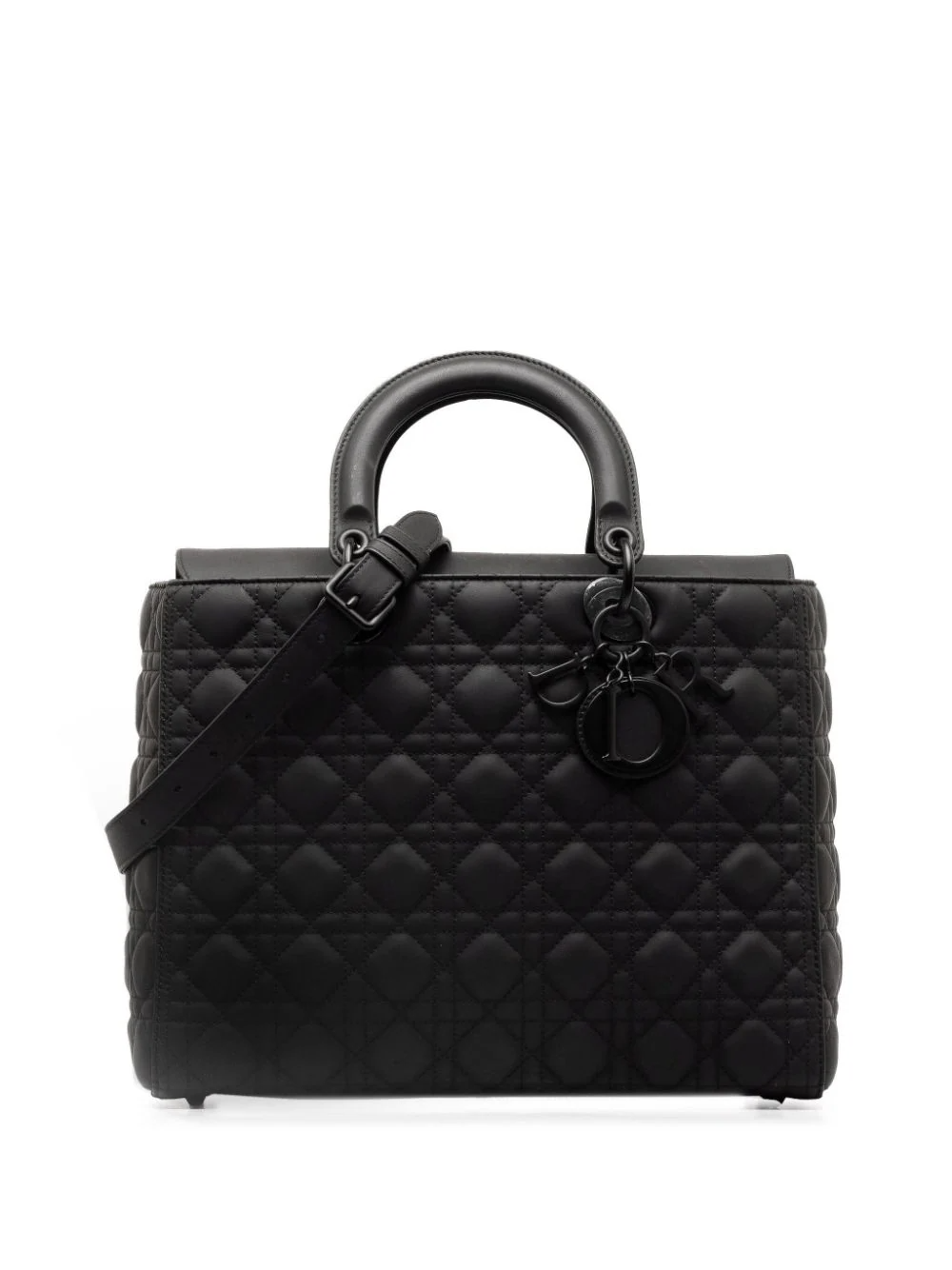 Large Cannage Ultra Matte Lady Dior satchel