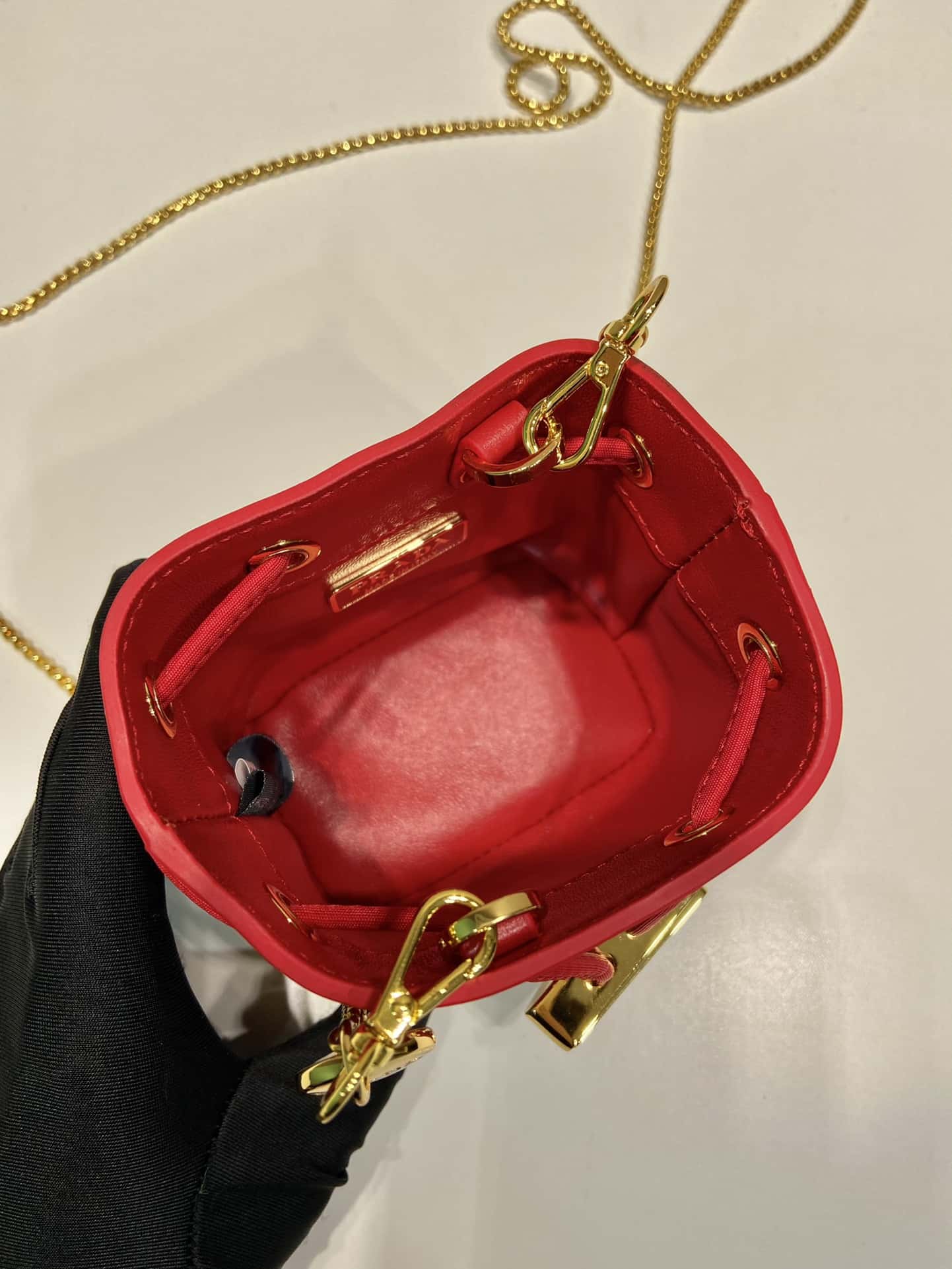 PRADA patent leather bucket
