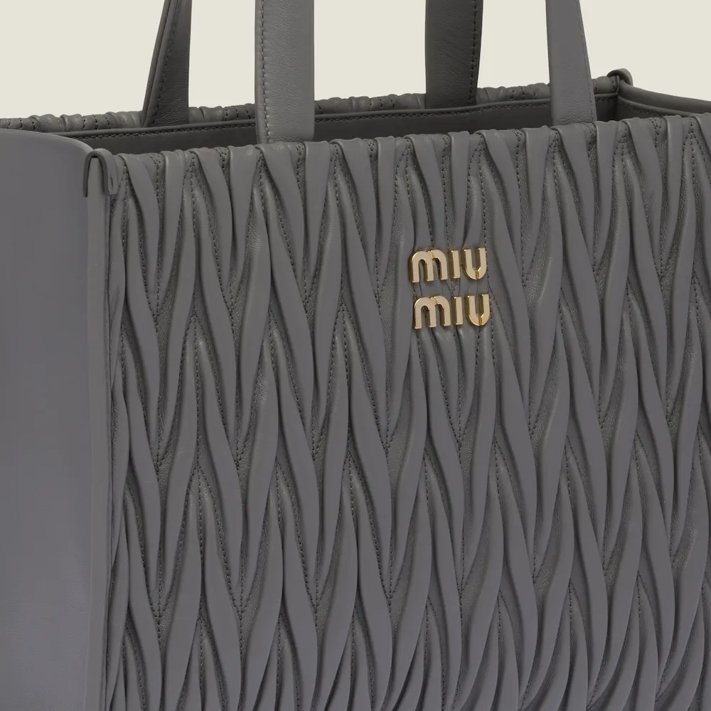 Matelassé nappa leather tote 30cm