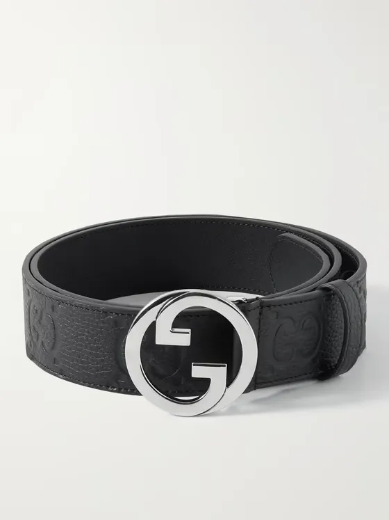 Blondie 4cm Monogrammed Full-Grain Leather Belt