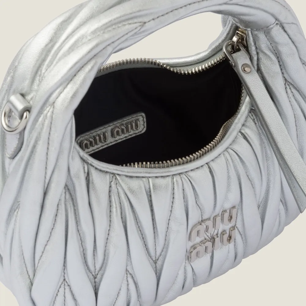 Wander matelassé nappa leather hobo mini-bag 14cm