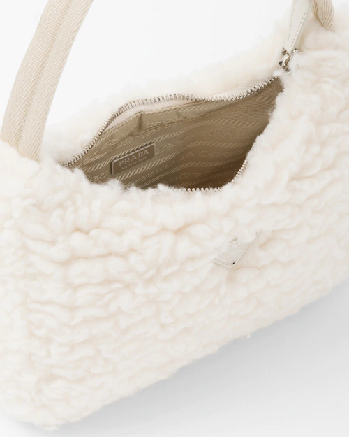 Re-Edition 2000 wool and cashmere mini-bag - Natural