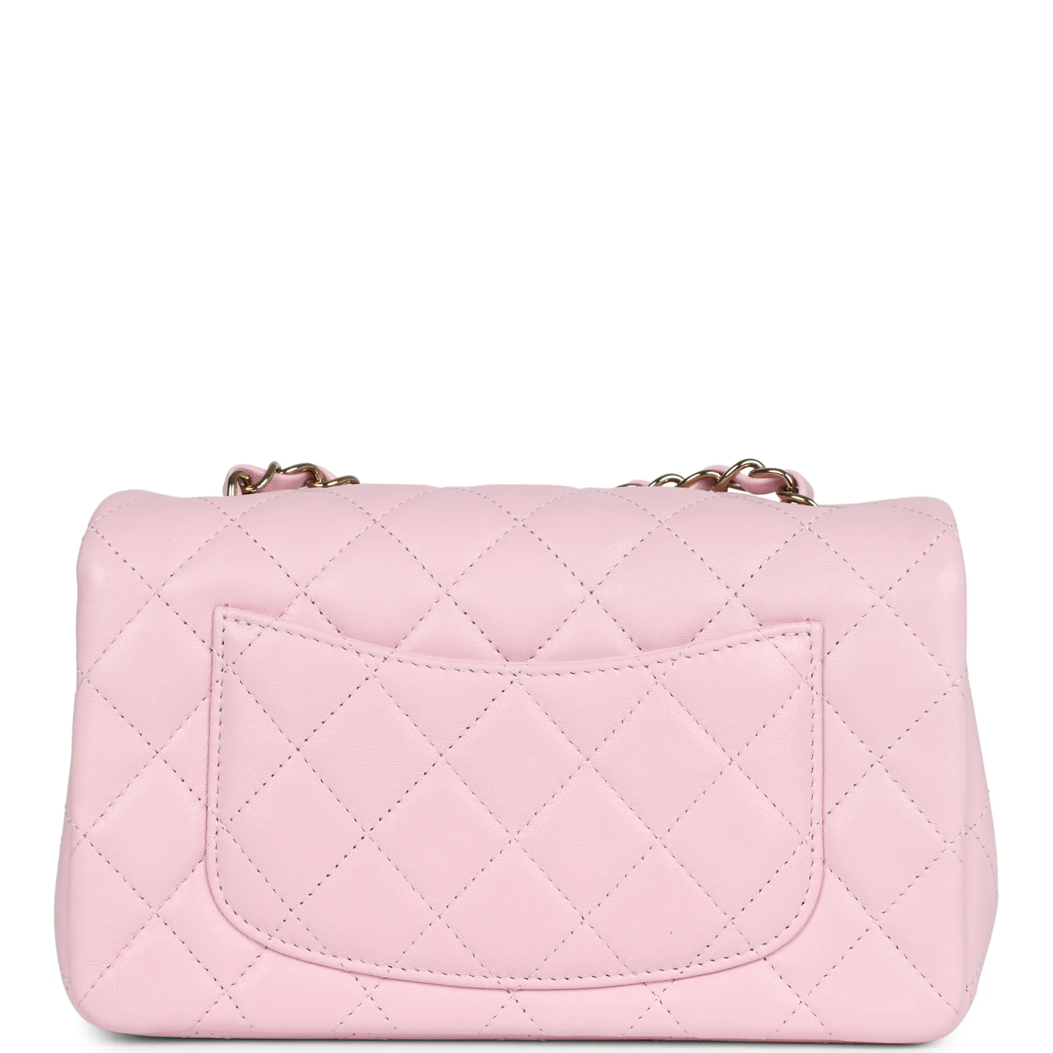 Chanel Mini Classic Rectangular Flap Bag Light Pink Lambskin Light Gold Hardware