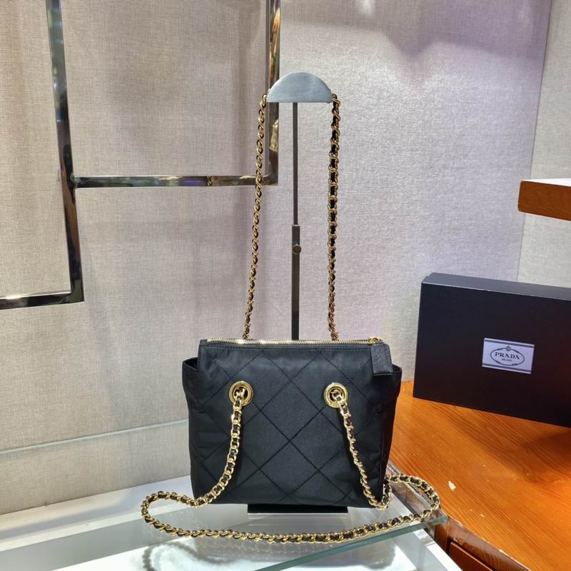 Linen blend and leather mini-buckle bag