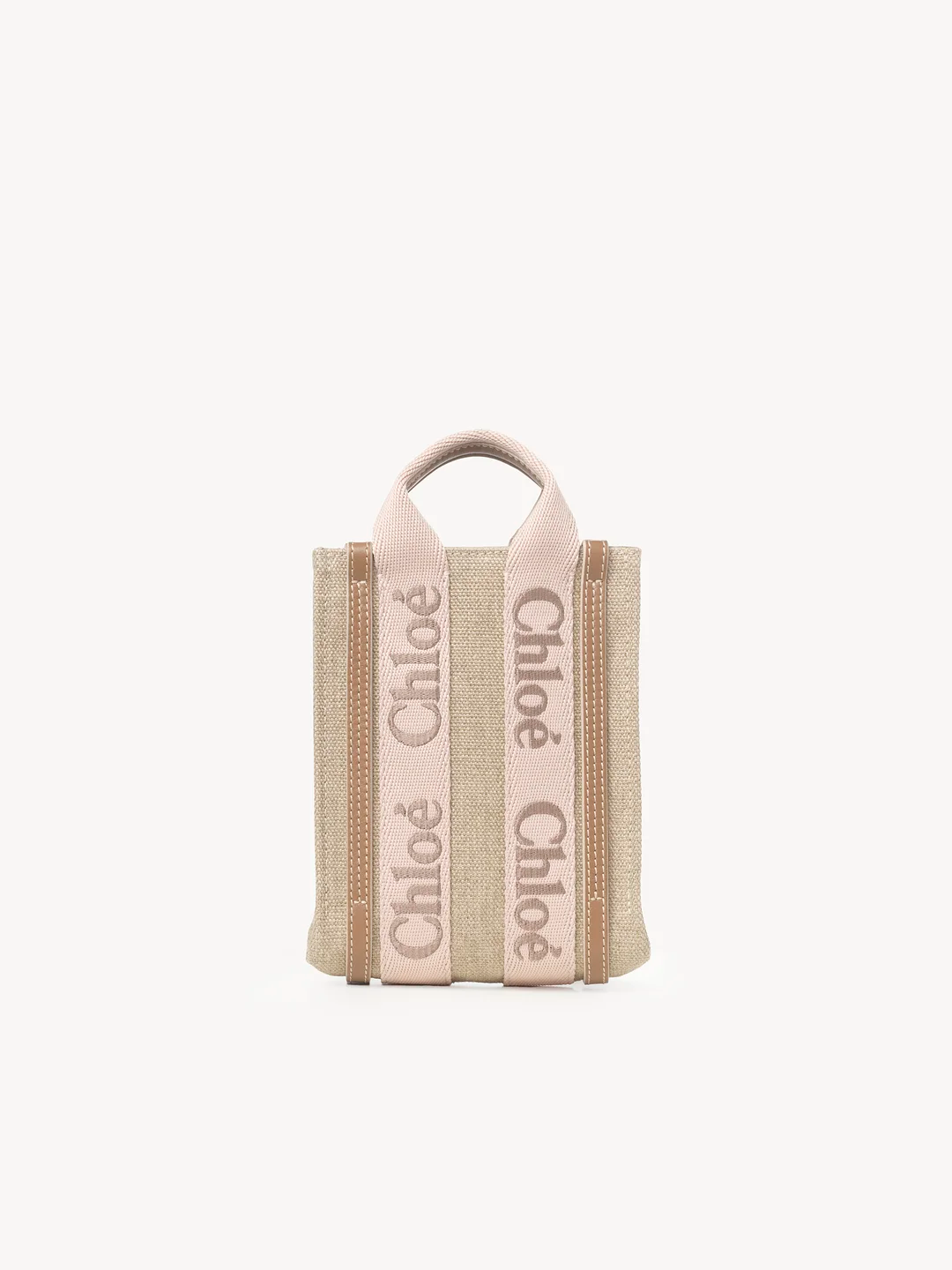 MINI WOODY NORTH SOUTH TOTE BAG IN LINEN