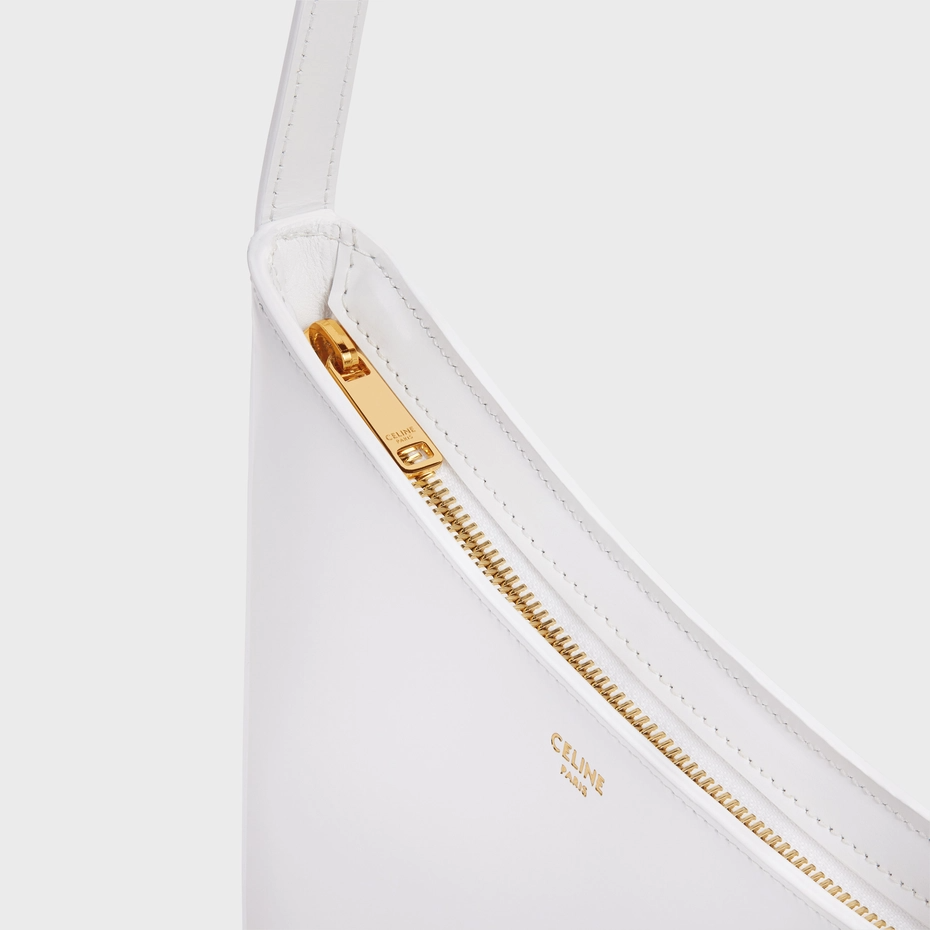 MEDIUM CELINE CROQUE BAG IN SHINY CALFSKIN ARCTIC WHITE