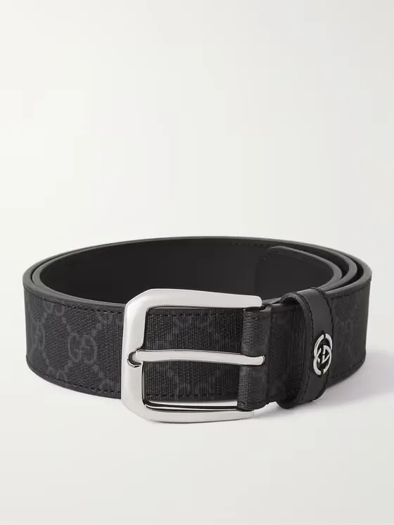 3.5cm Monogrammed Leather Belt