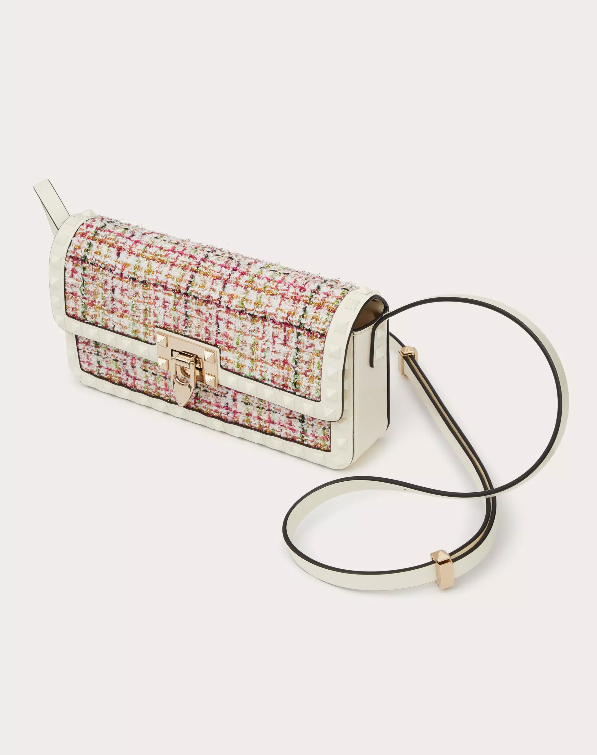 ROCKSTUD23 E/W TWEED SHOULDER BAG
