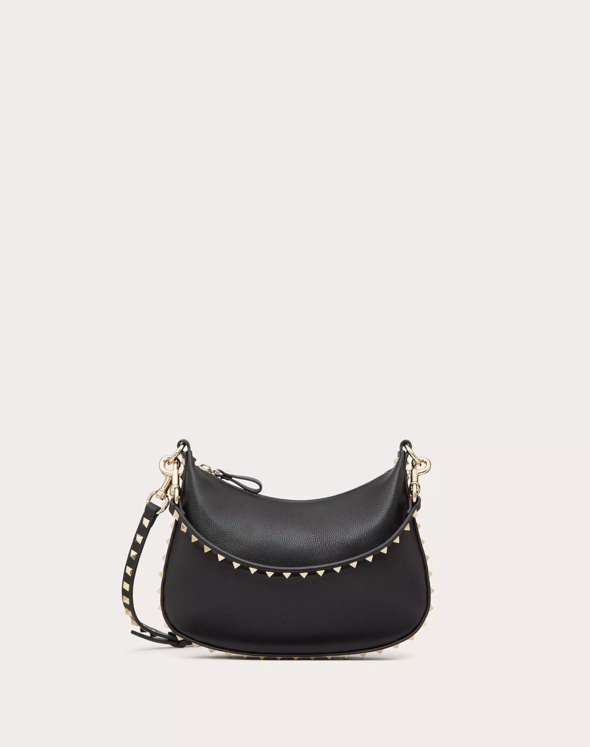 SMALL ROCKSTUD HOBO BAG IN GRAINY CALFSKIN
