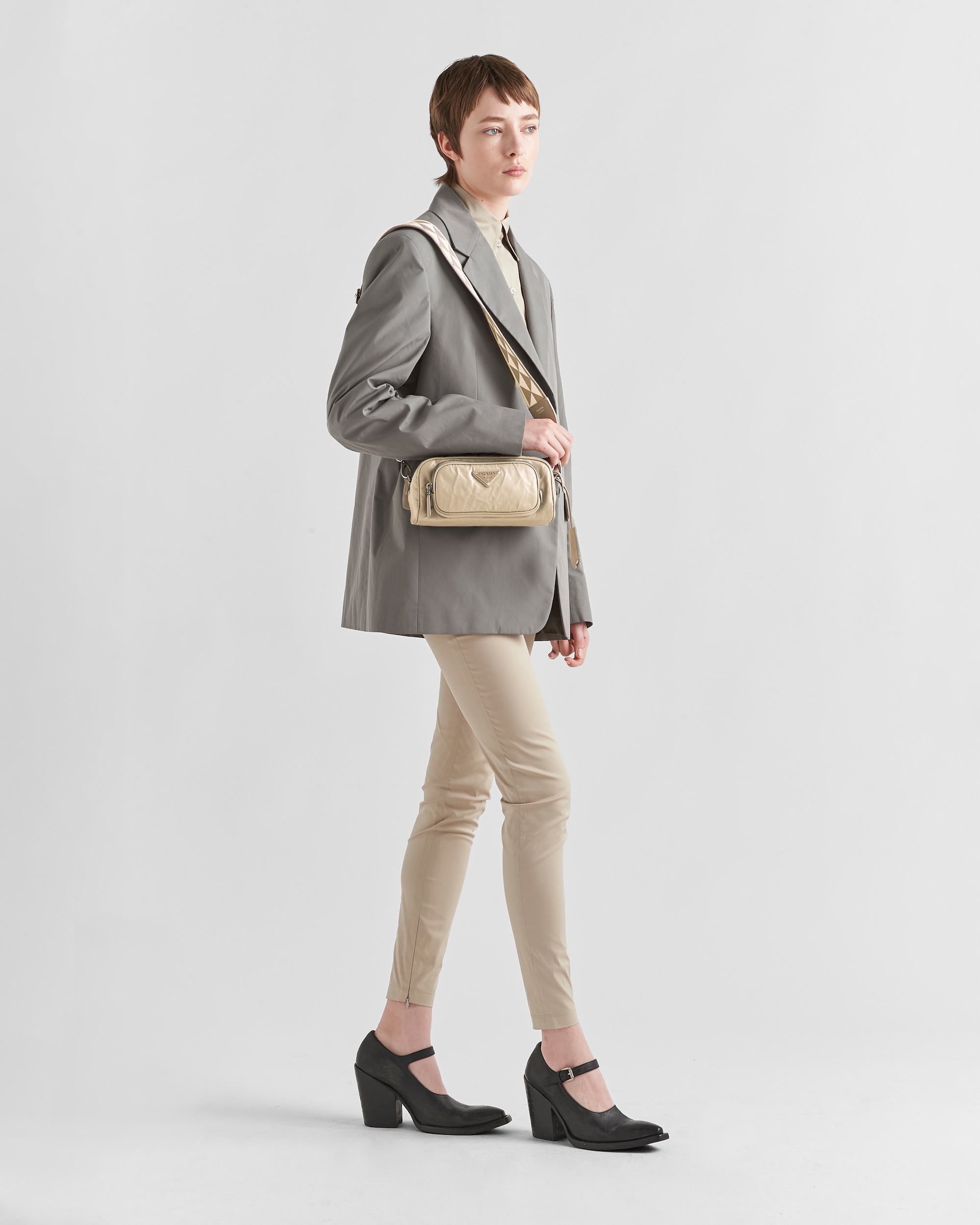 Prada Nappa antique leather multi-pocket shoulder bag - Desert Beige