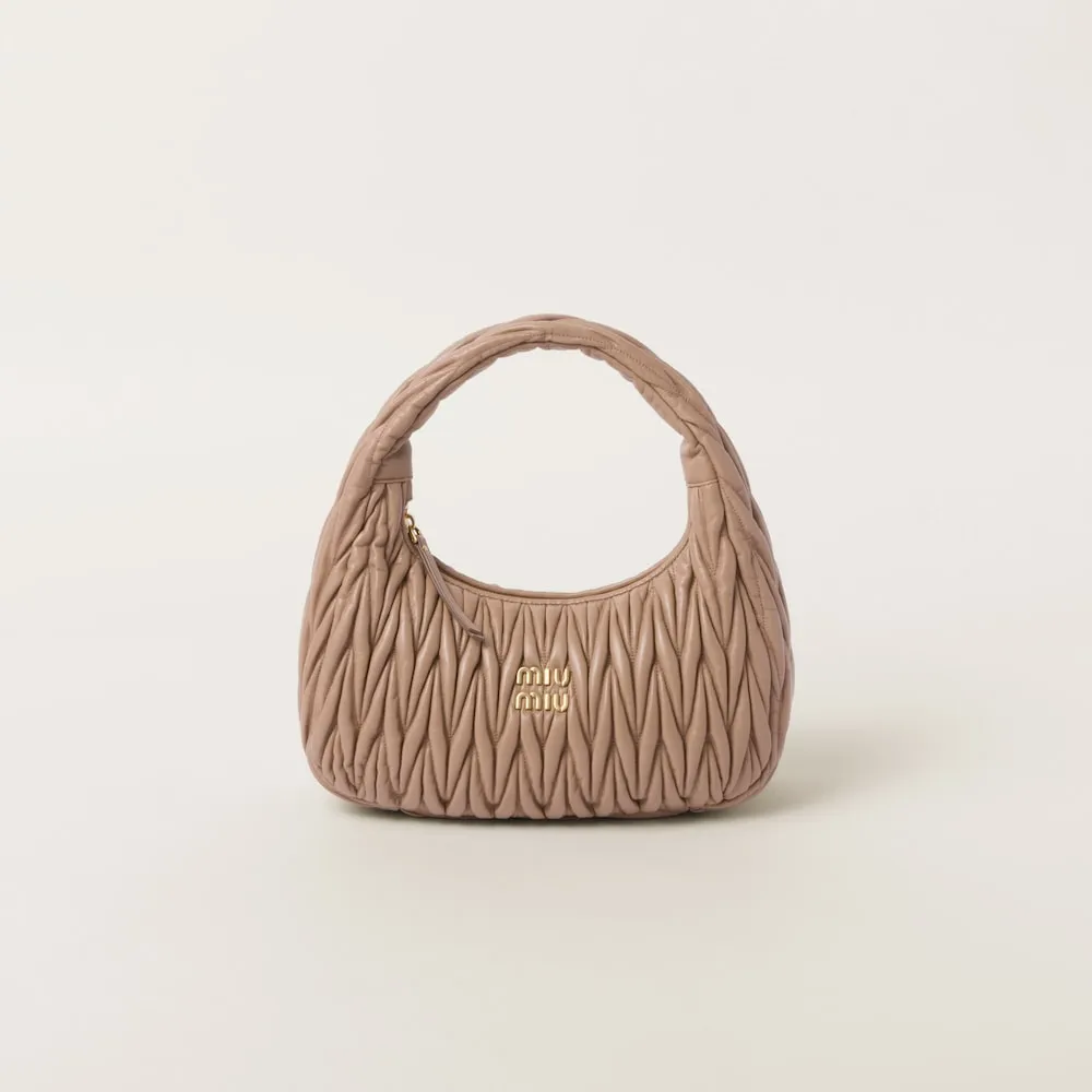 Wander matelassé nappa leather hobo bag 24cm