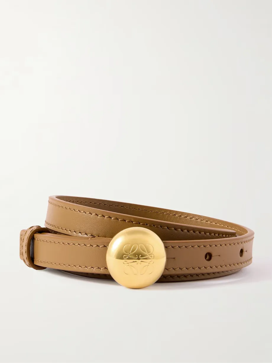 Pebble leather belt