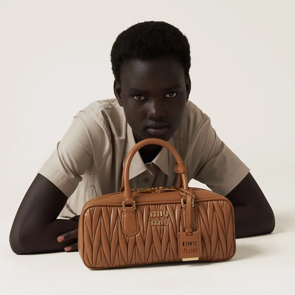 Arcadie matelassé nappa leather bag 27cm