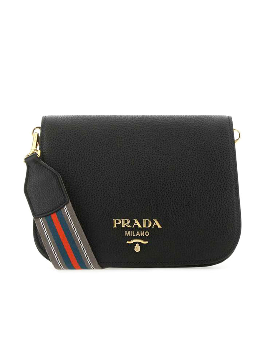 Prada Leather Crossbody Bag in Black
