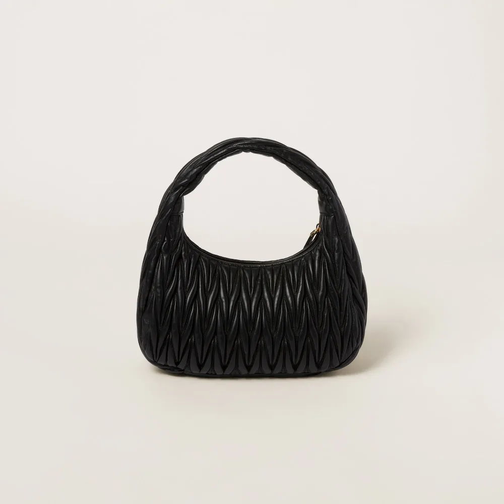 Wander matelassé nappa leather hobo bag 24cm