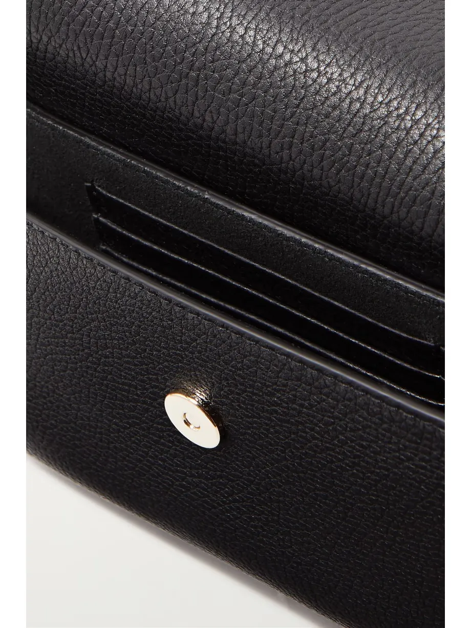 Rockstud textured-leather shoulder bag