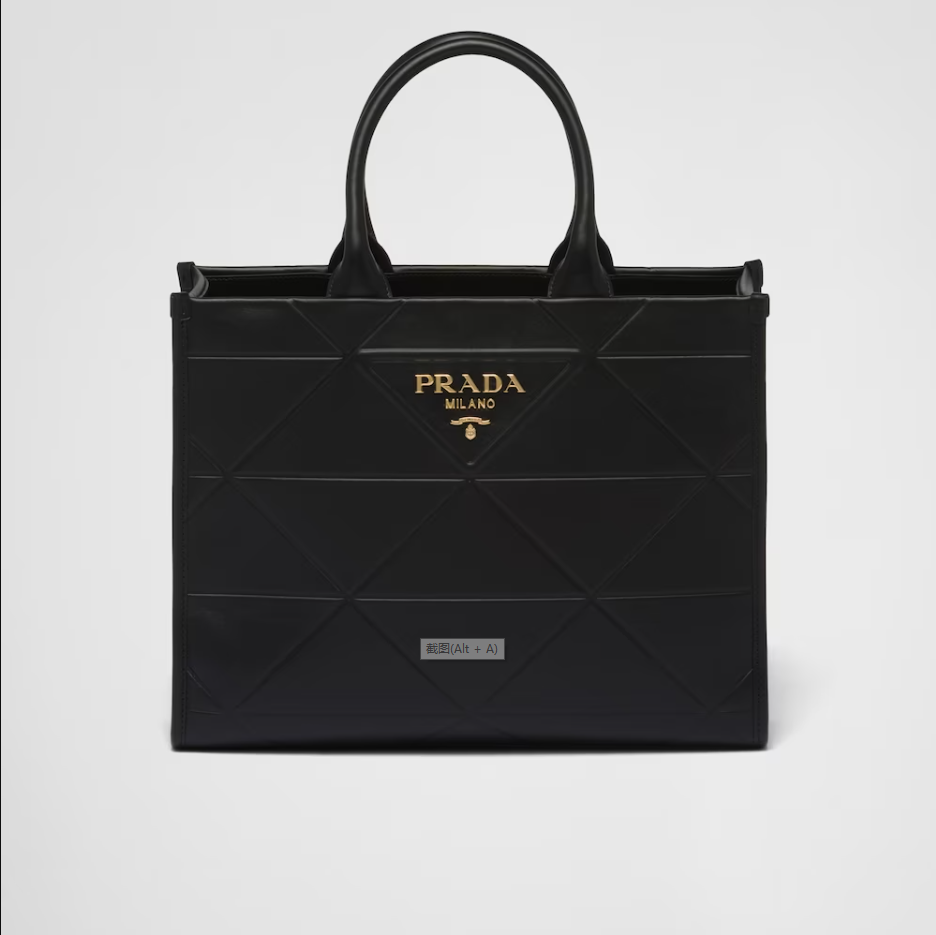 Prada Medium leather Symbole bag with topstitching - Black