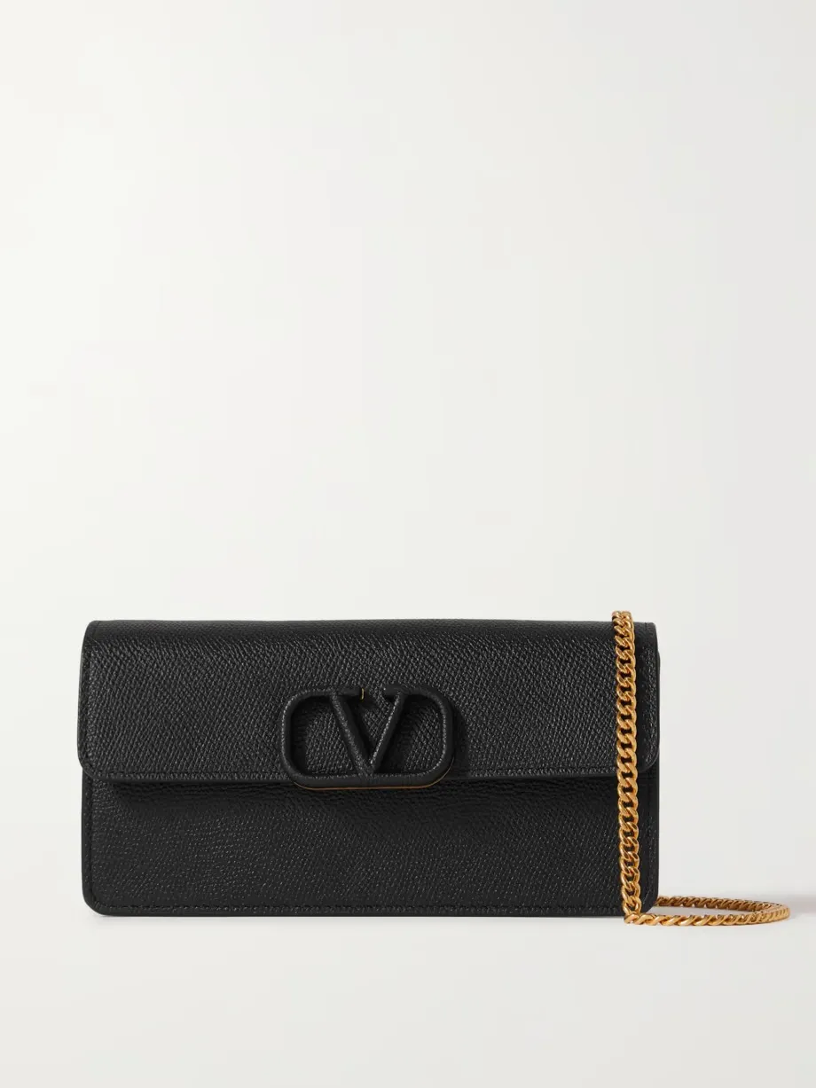 VLOGO textured-leather wallet