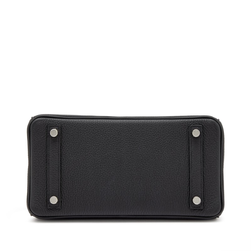 Black Togo Birkin 25 Palladium Hardware