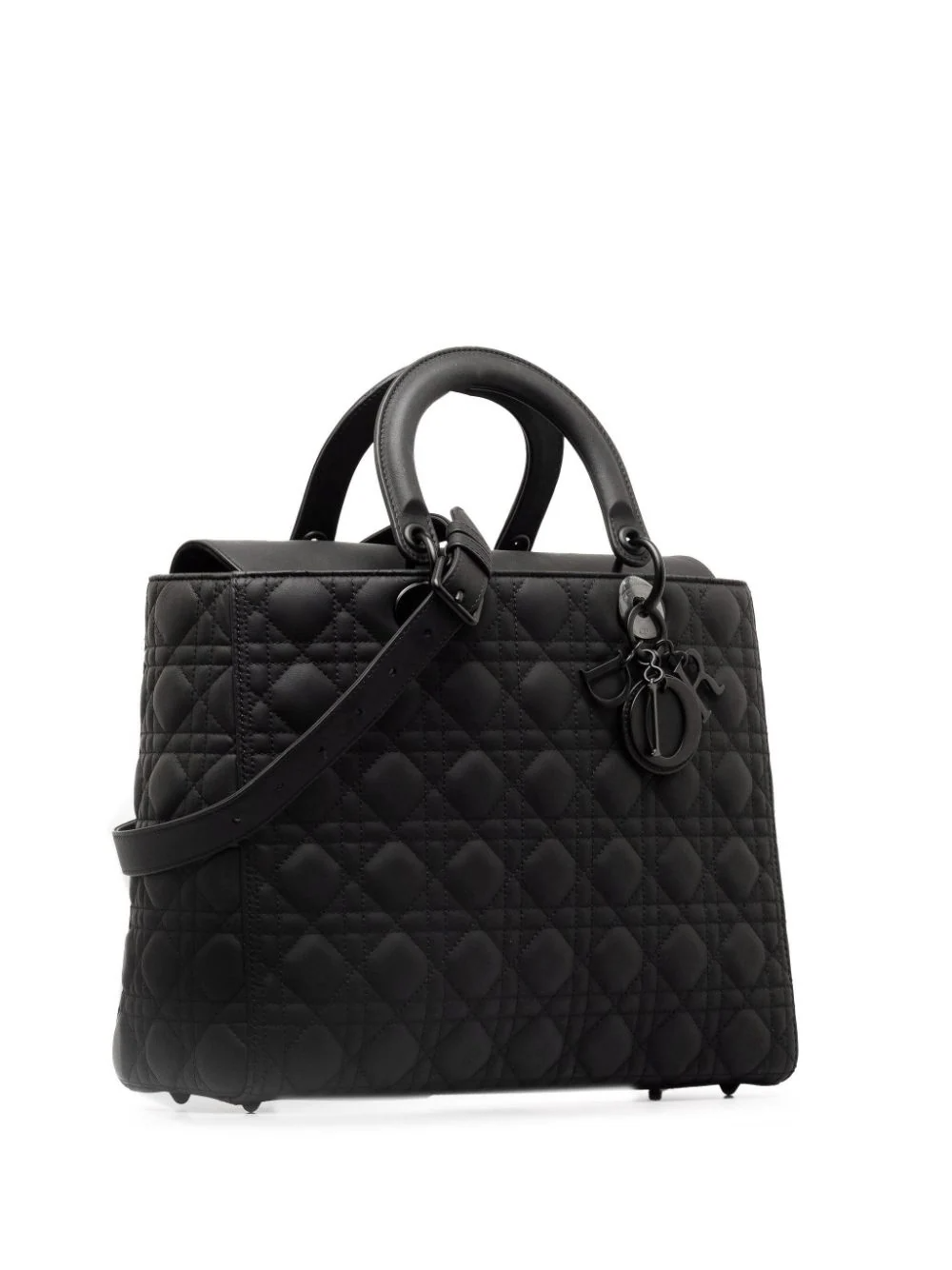 Large Cannage Ultra Matte Lady Dior satchel