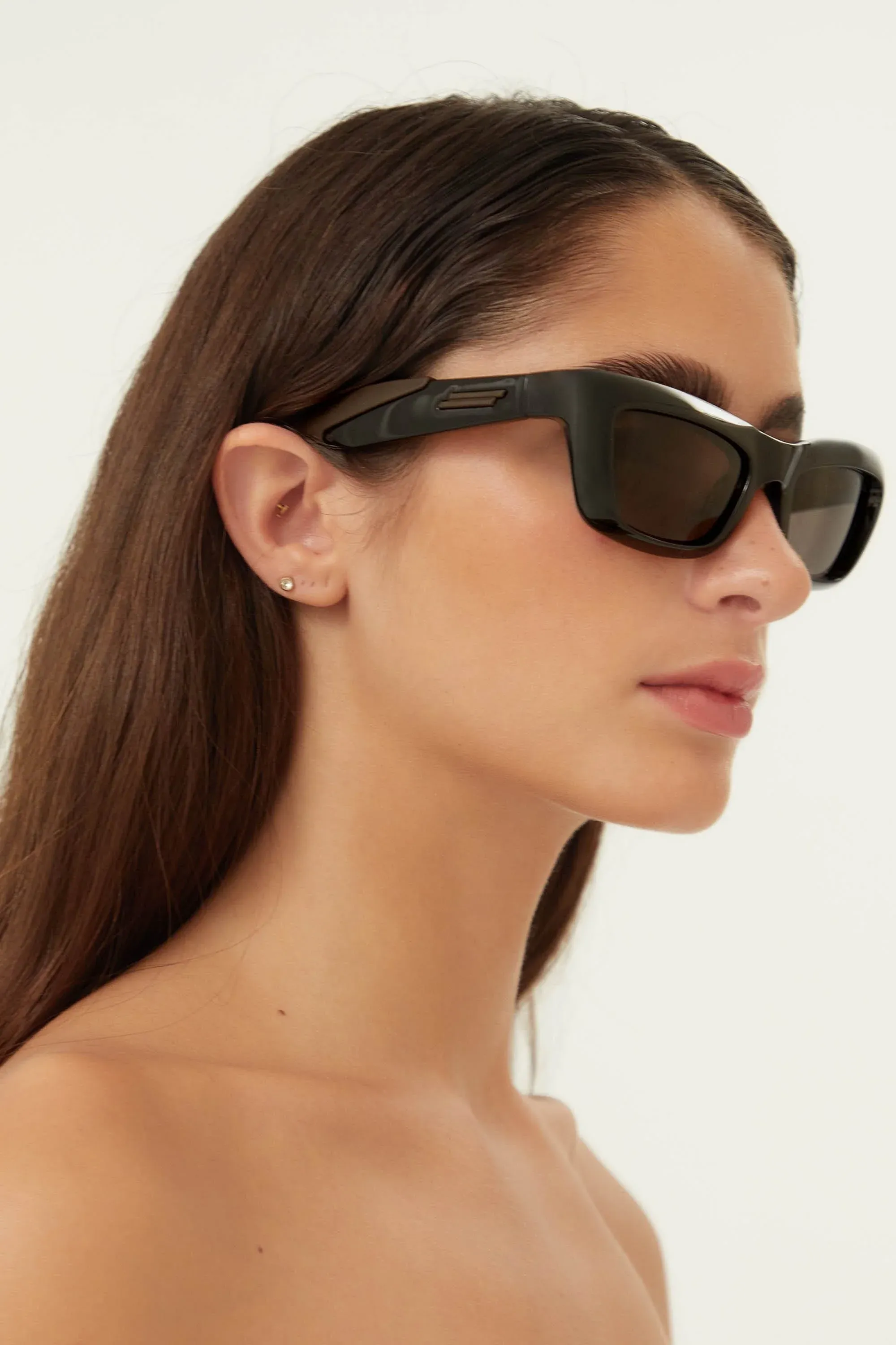 Bottega Veneta wrap squared black sunglasses