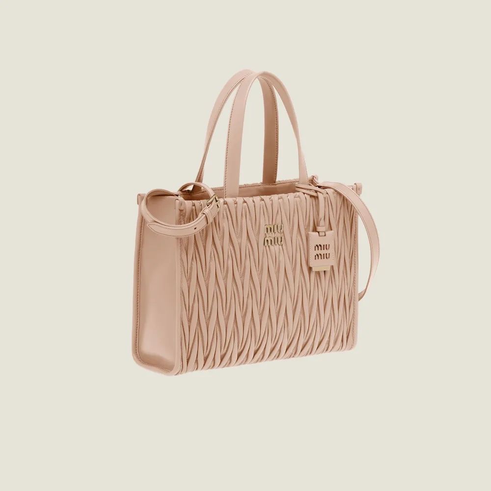 Matelassé nappa leather tote 30cm