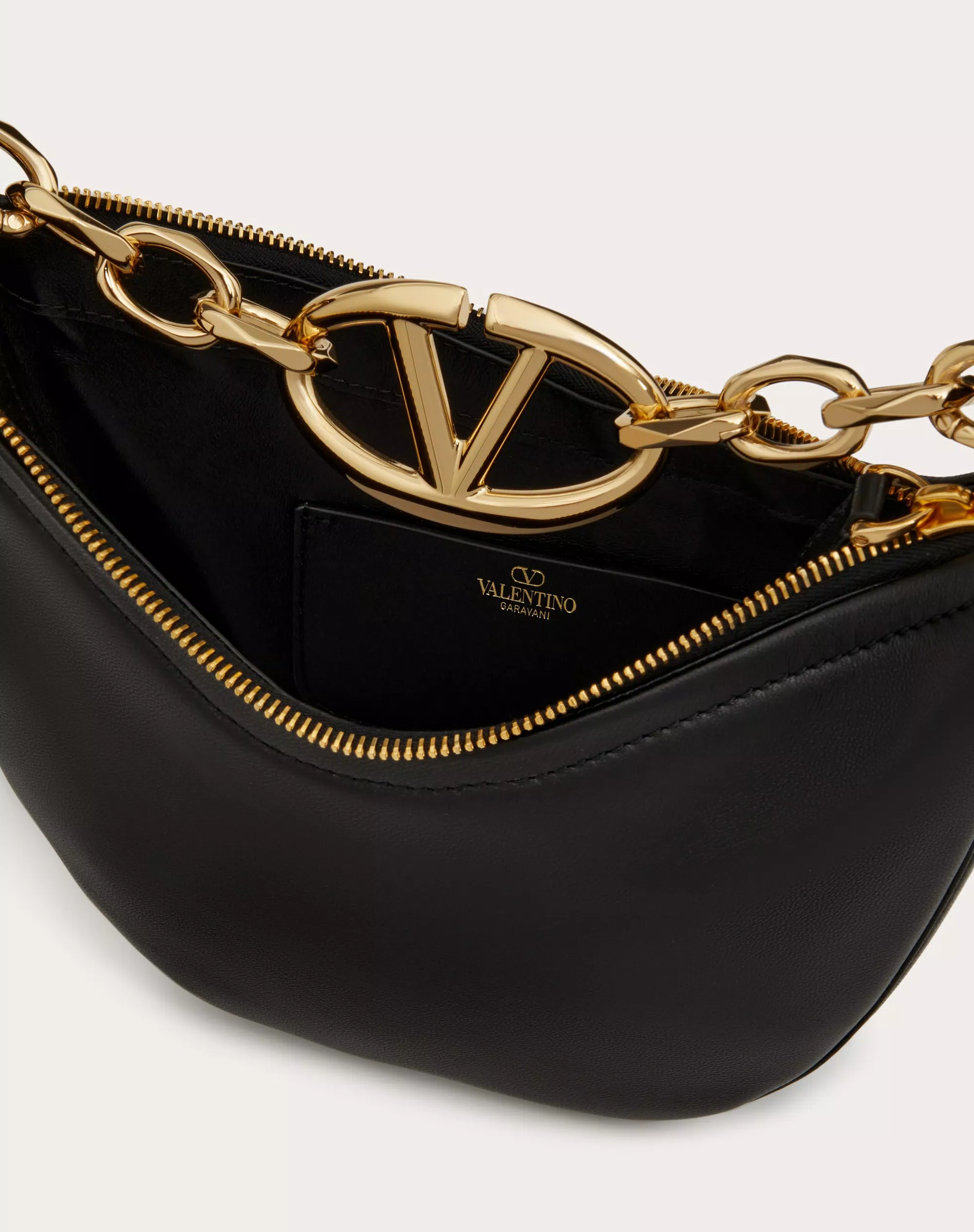 VLOGO MOON MINI HOBO BAG IN NAPPA LEATHER WITH CHAIN
