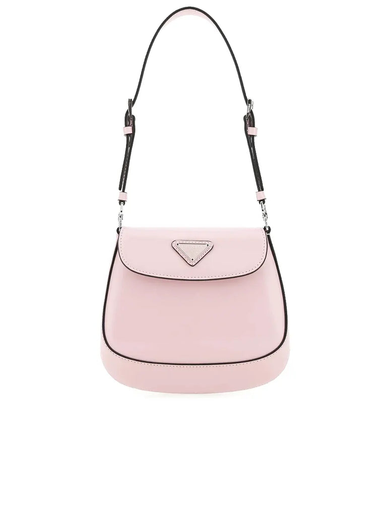 Prada Cleo Brushed Leather Mini Bag in Alabaster Pink