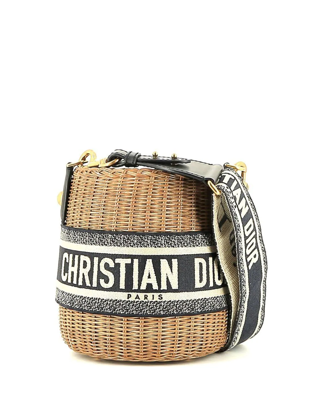 wicker Dior bucket shoulder bag