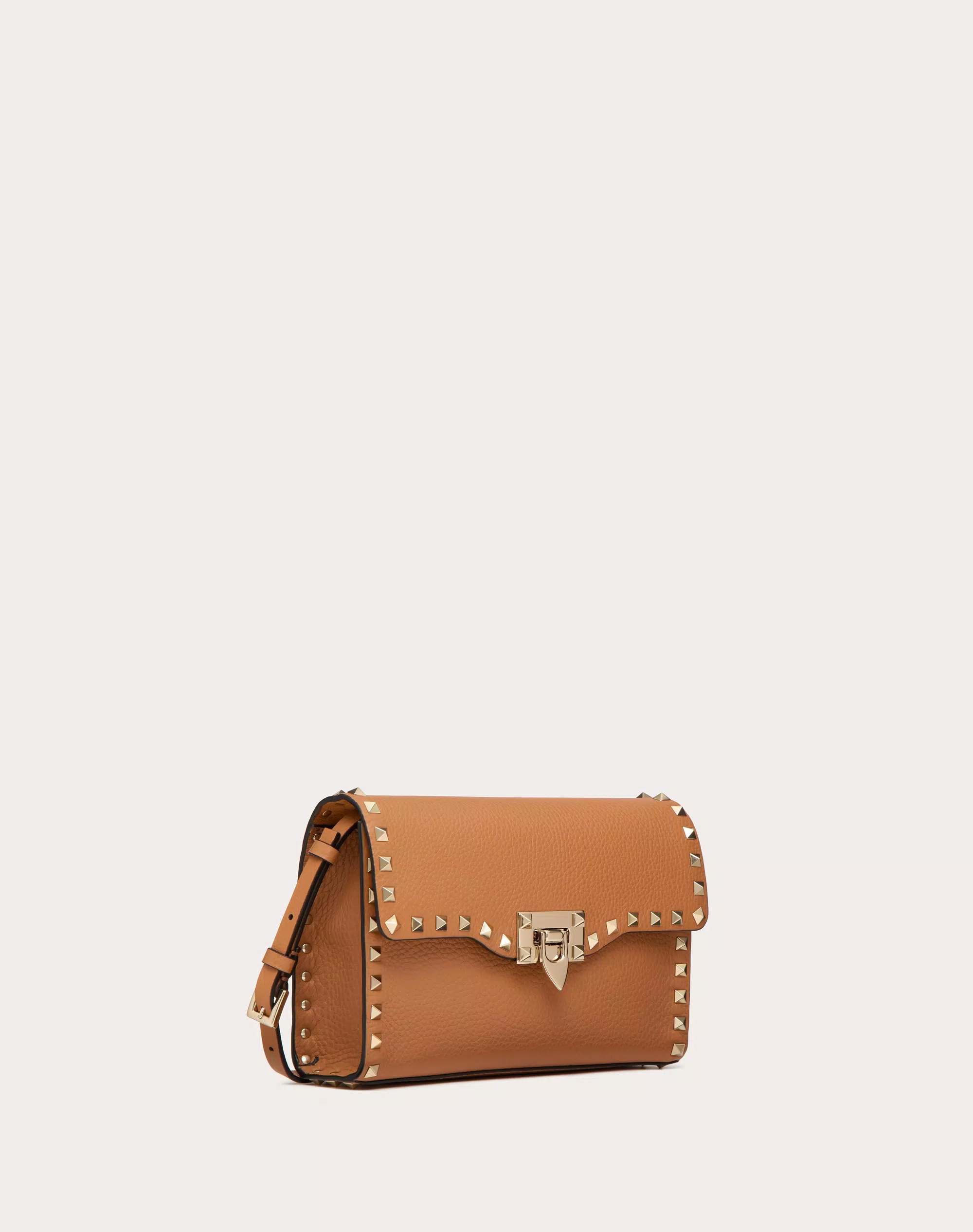 SMALL ROCKSTUD GRAINY CALFSKIN CROSSBODY BAG