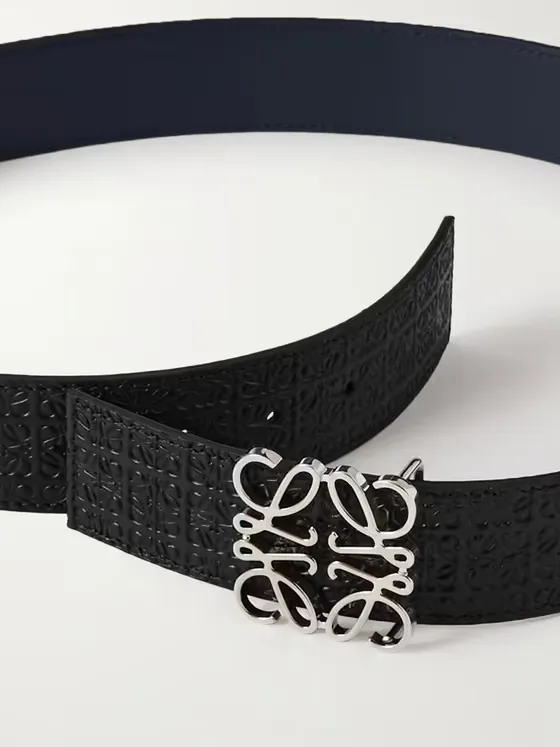 4cm Logo-Debossed Leather Belt