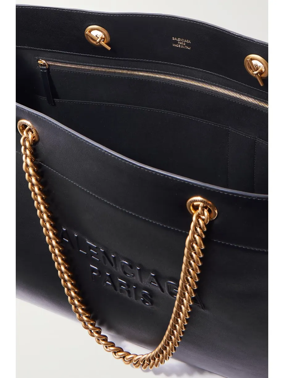 Duty Free large embossed leather tote bag