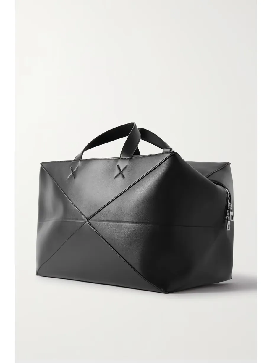 Puzzle Fold large convertible leather weekend bag