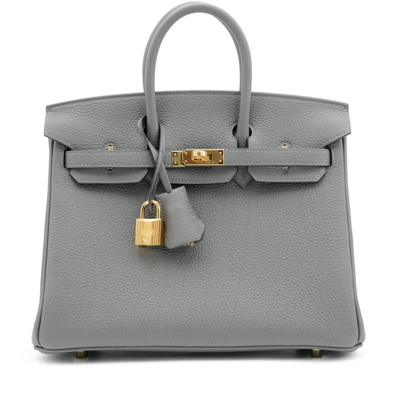 Gris Caillou Chamois Doblis and Etoupe Swift Grizzly Birkin 25 Palladium Hardware