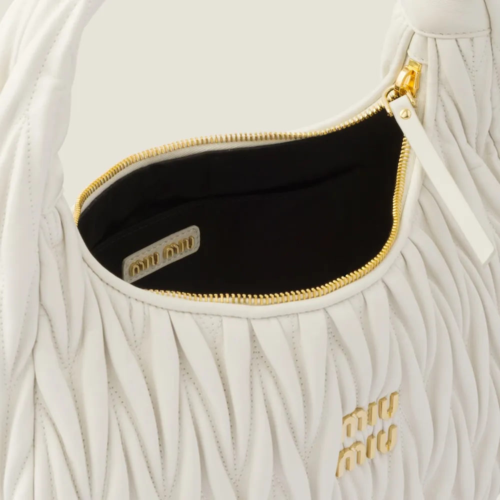 Wander matelassé nappa leather hobo bag 24cm