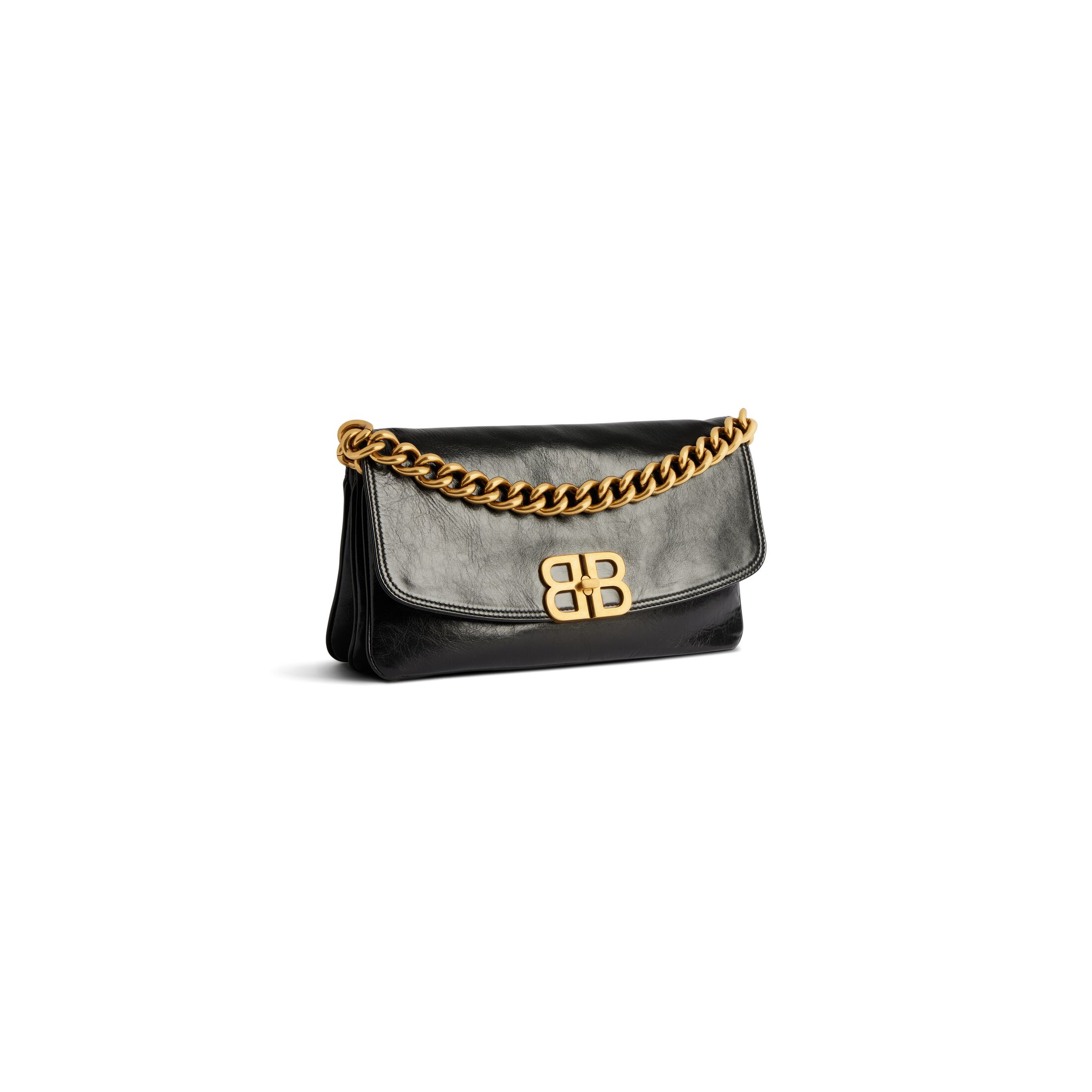 WOMEN'S BB SOFT MEDIUM FLAP BAG IN BLACK