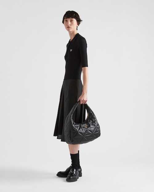 Prada Large, topstitched nappa-leather bag