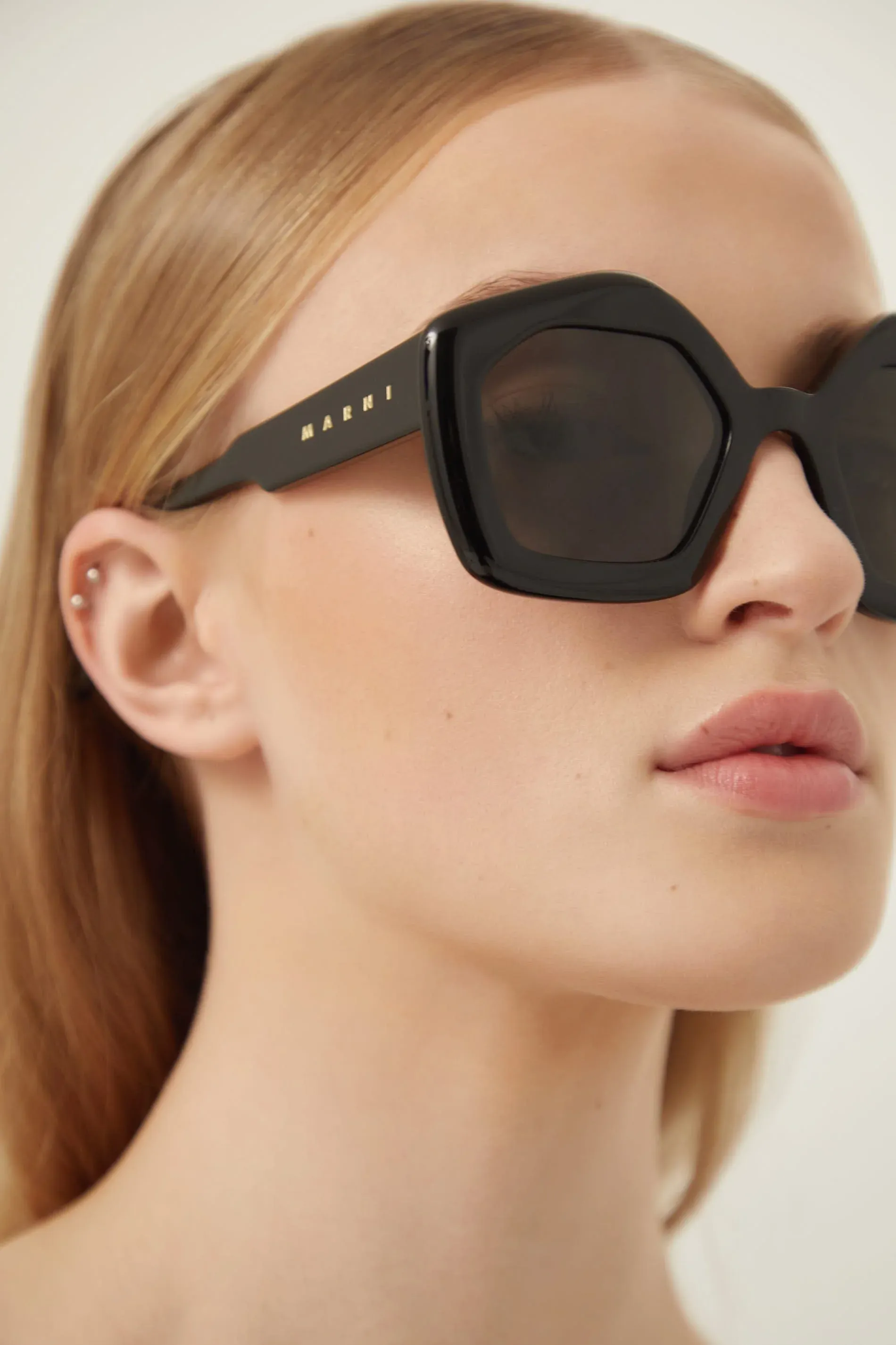 Marni hexagonal black sunglasses