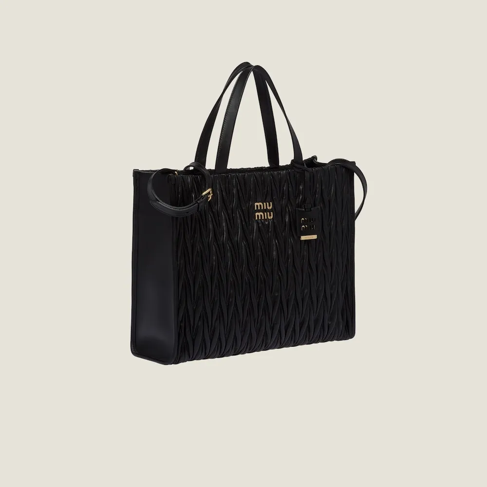 Matelassé nappa leather tote 39cm
