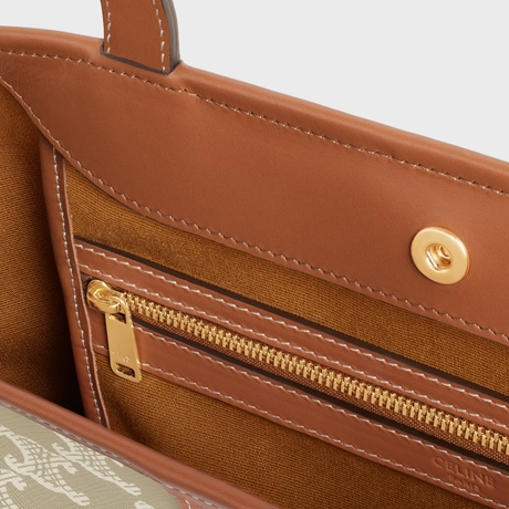 SMALL CABAS IN TRIOMPHE CANVAS AND CALFSKIN GREGE
