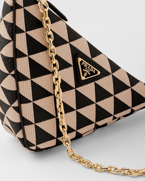 Prada Embroidered fabric mini-bag - Black/Beige