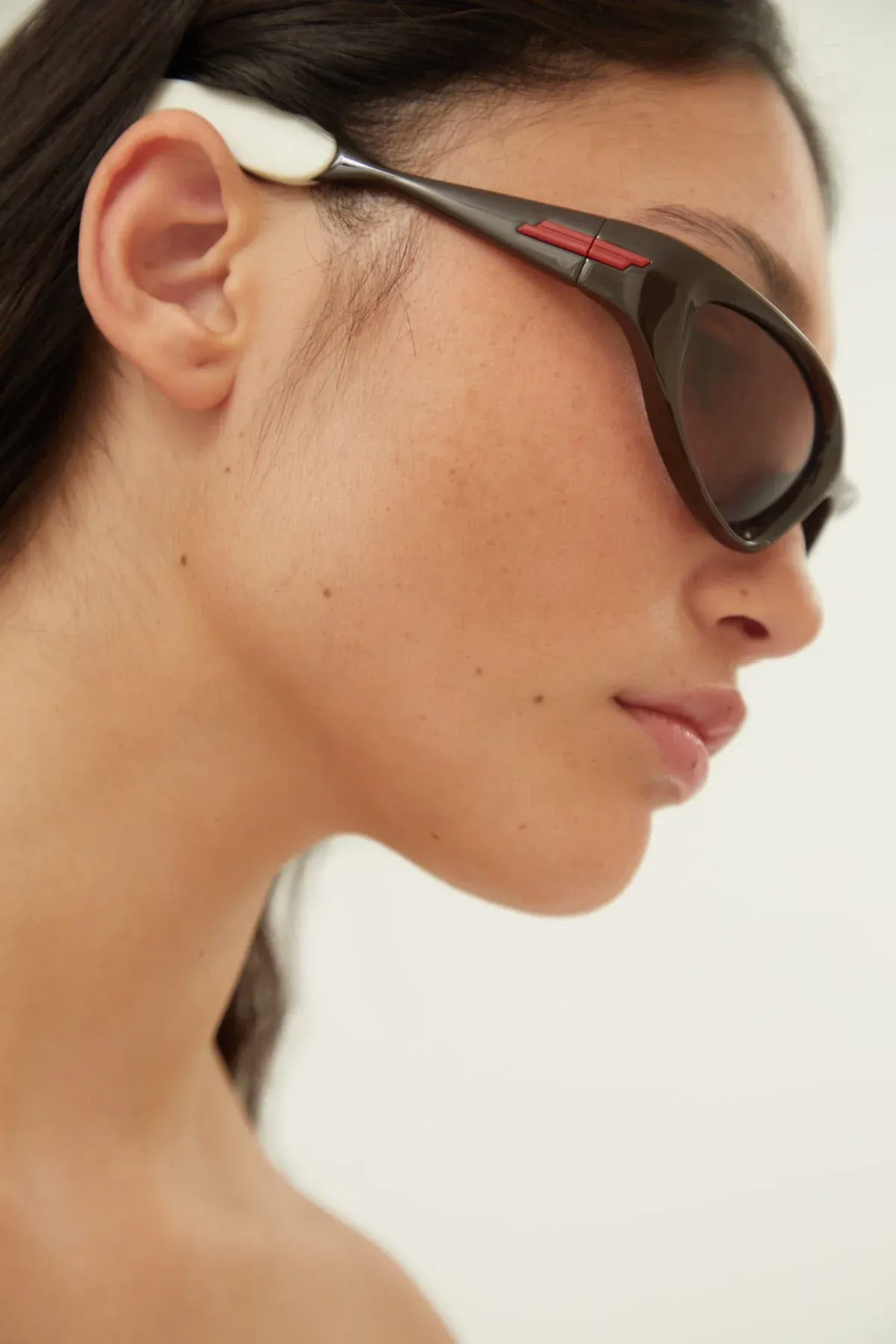 Bottega Veneta wrap around brown sunglasses