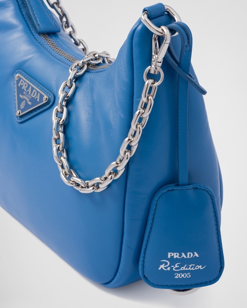 Padded nappa-leather Prada Re-Edition shoulder bag - Light Blue