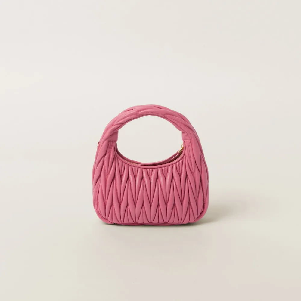 Wander matelassé nappa leather mini hobo bag